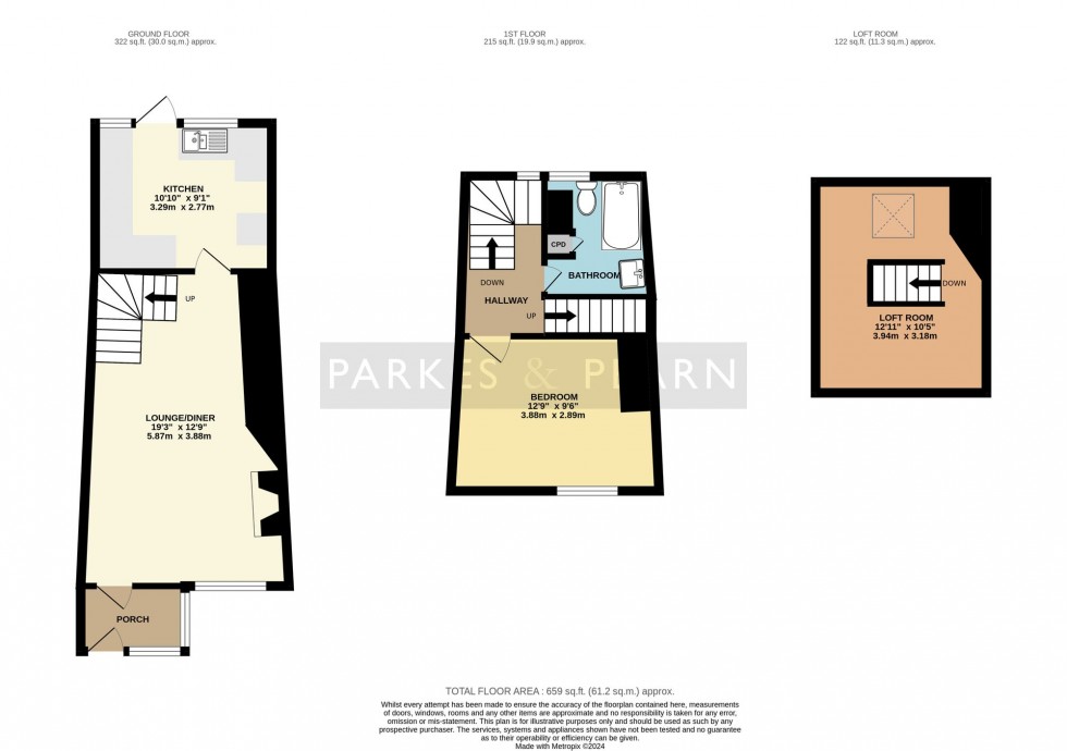 Floorplan for Crow's Nest, Liskeard, PL14