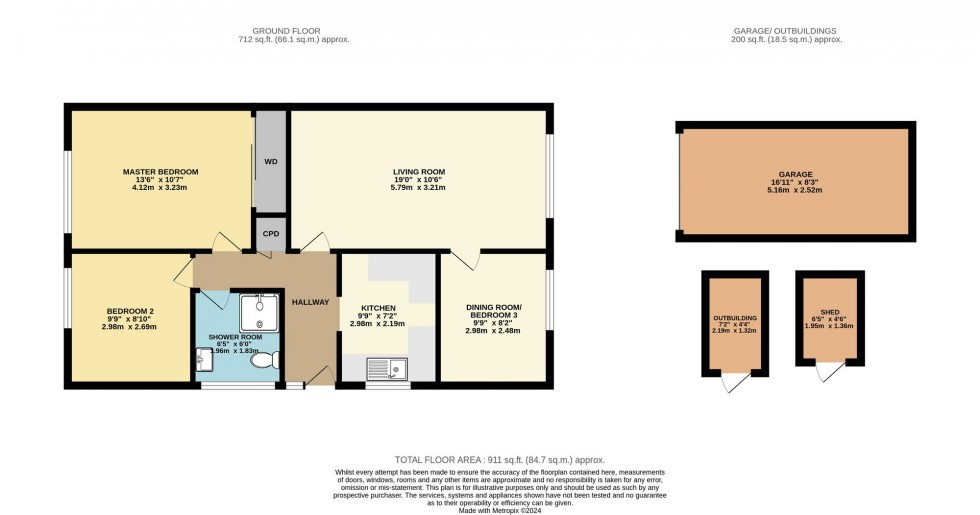 Floorplan for Higher Glen Park, Pensilva, PL14