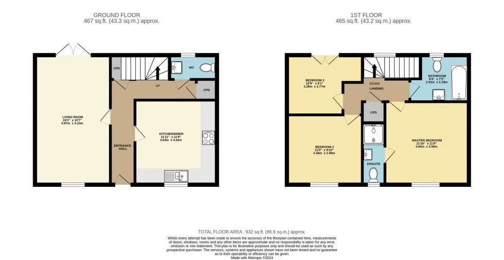 Floorplan for Cotton Close, Pensilva, PL14