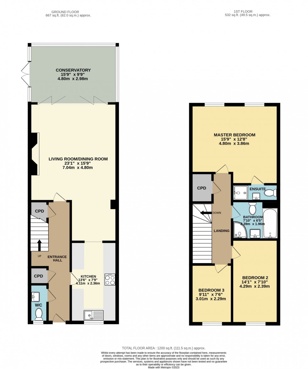 Floorplan for St. Cleer Road, Liskeard, PL14