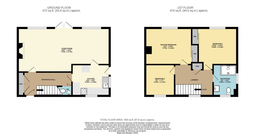 Floorplan for Welsby Terrace, St. Cleer, PL14